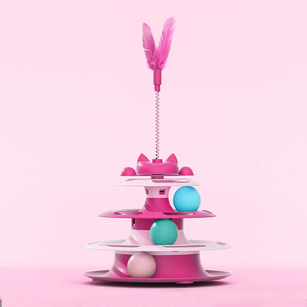 Cat Interactive Turntable Toy - Teaser Wand & Balls Set