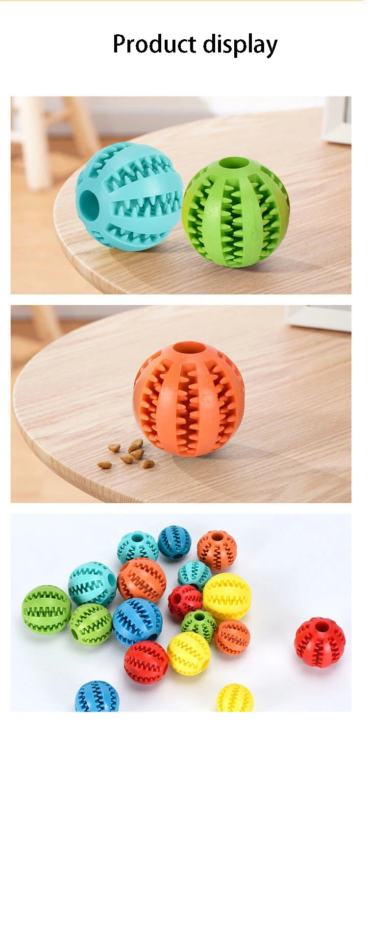 Natural Rubber Dog Chew Ball - Tooth Cleaning & Extra Tough