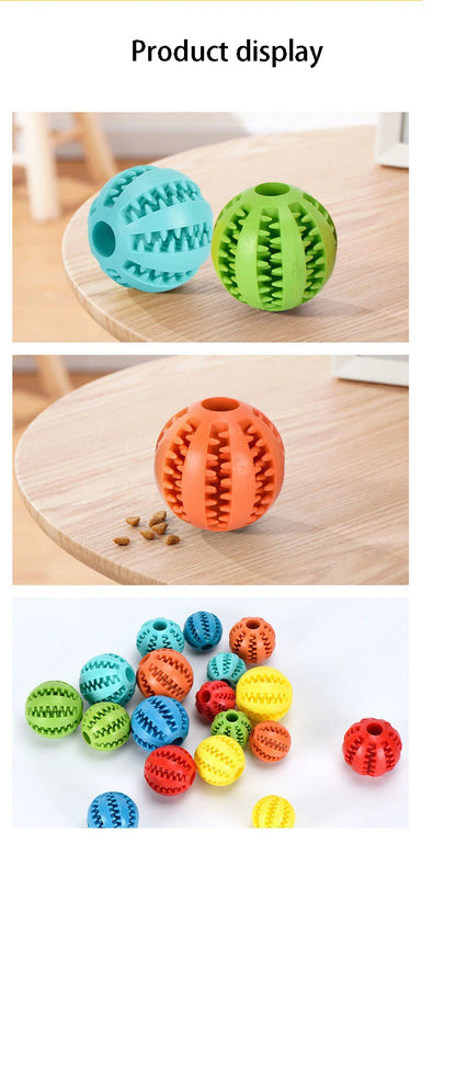 Natural Rubber Dog Chew Ball - Tooth Cleaning & Extra Tough