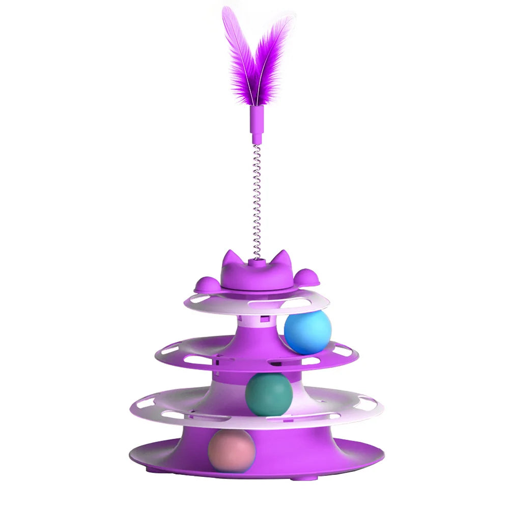 Cat Interactive Turntable Toy - Teaser Wand & Balls Set