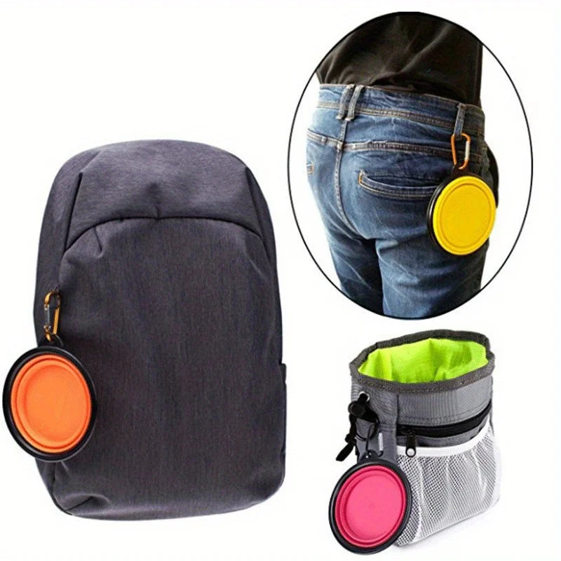Portable Silicone Dog Travel Bowl - Foldable for Walks & Outdoors