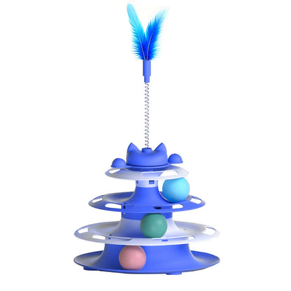 Cat Interactive Turntable Toy - Teaser Wand & Balls Set