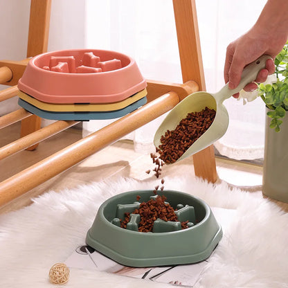 Slow Feed Pet Bowl - Anti-Choke, Non-Slip for Cats & Dogs