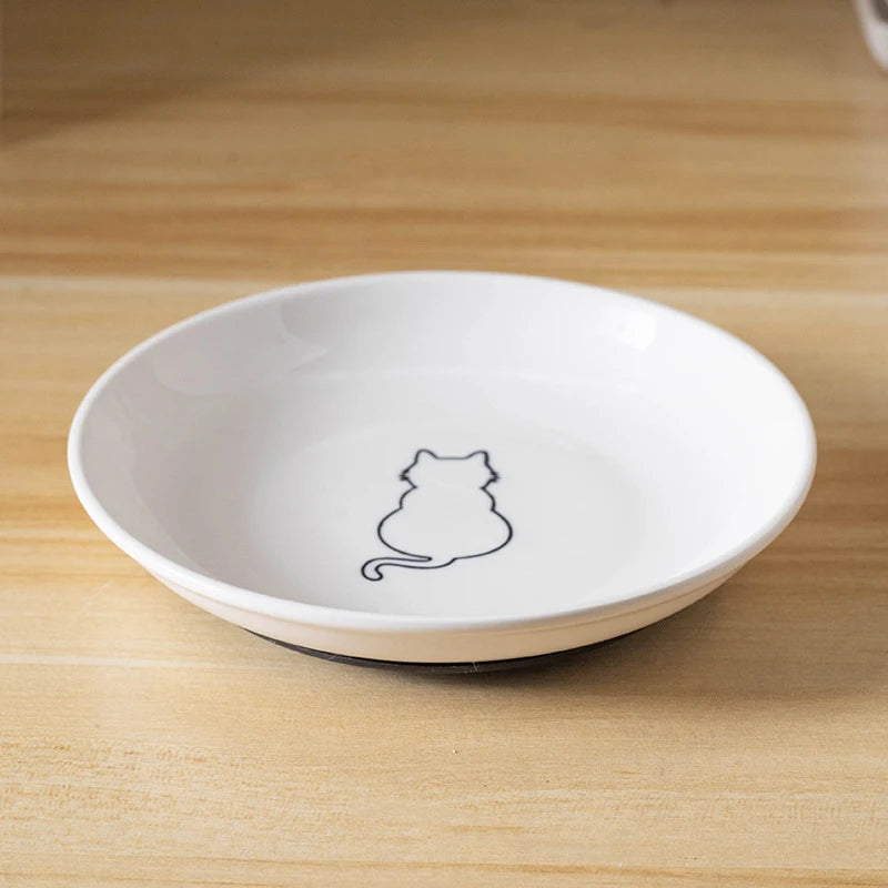 Ceramic Cat Bowl - Anti-Skid Kitten Feeding Dish
