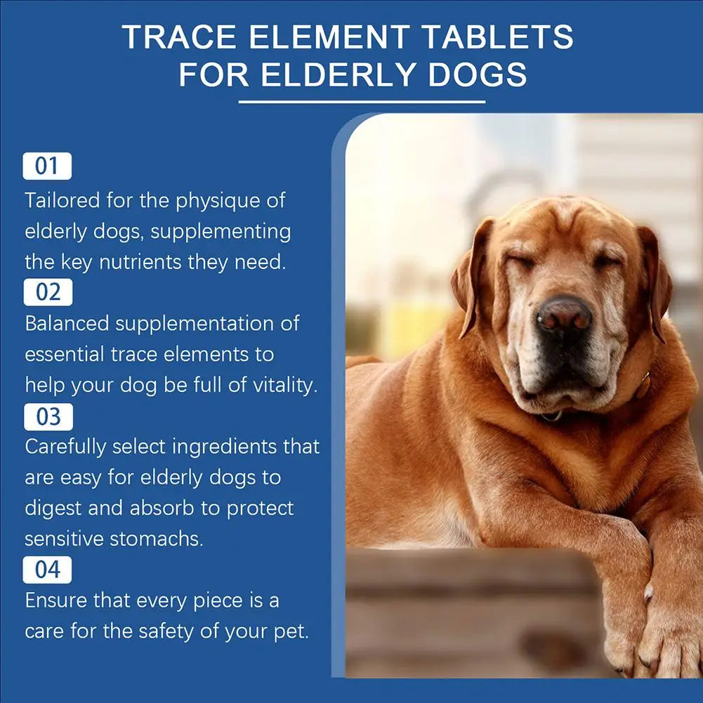 Senior Dog Trace Mineral Tablets – Joint, Immunity & Coat Health Supplement (80 Tablets)