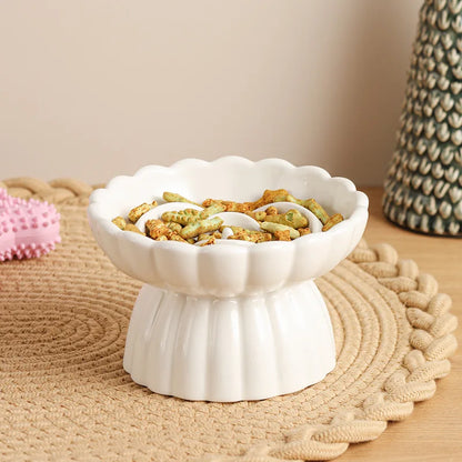 Ceramic Elevated Cat Bowl - Slow Feed & Anti-Choke