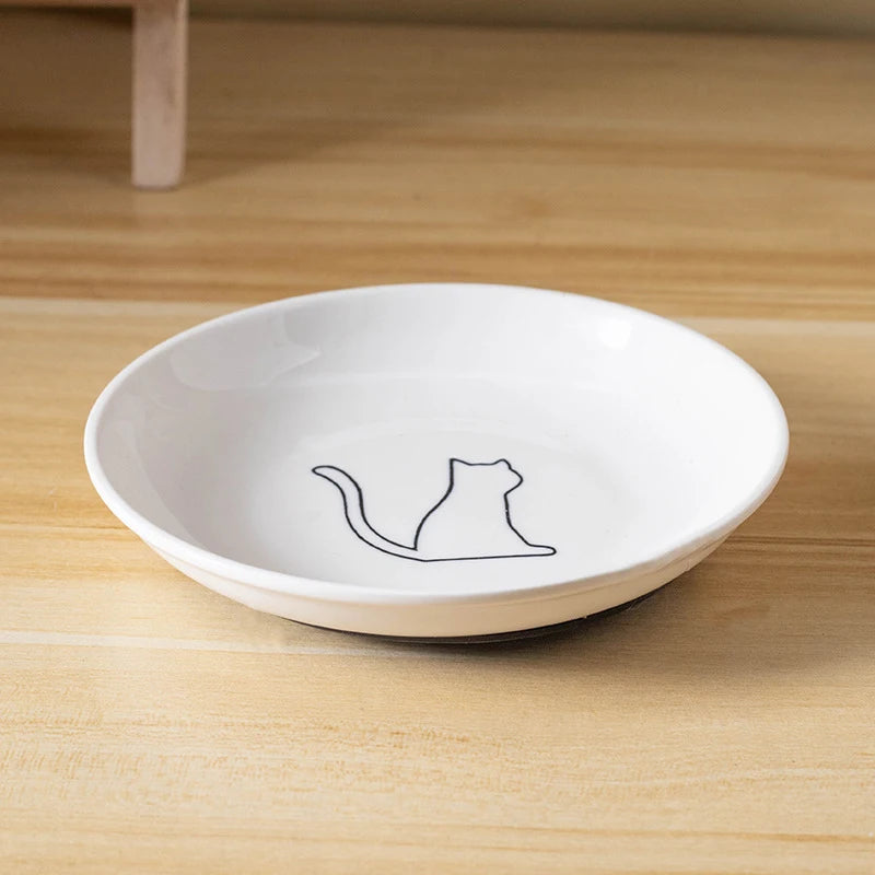 Ceramic Cat Bowl - Anti-Skid Kitten Feeding Dish