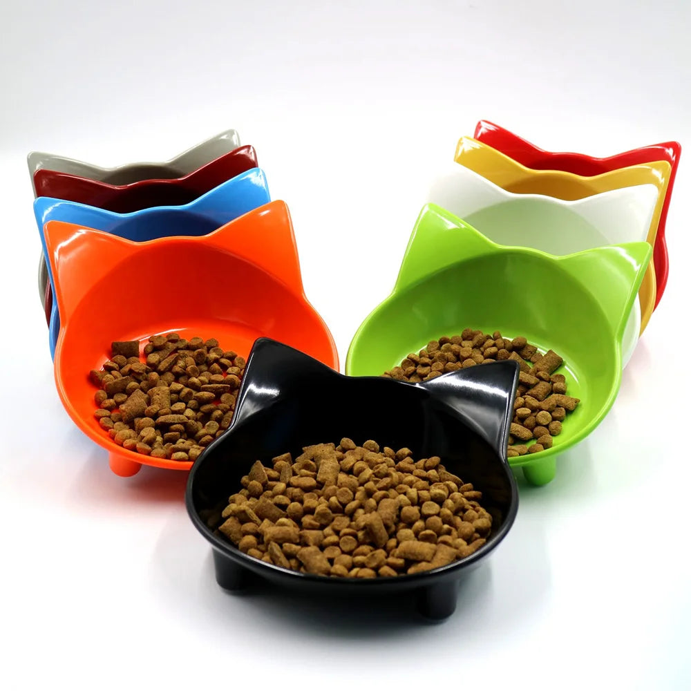 Cat Food & Water Bowl Set - Non-Slip, Safe & Colourful