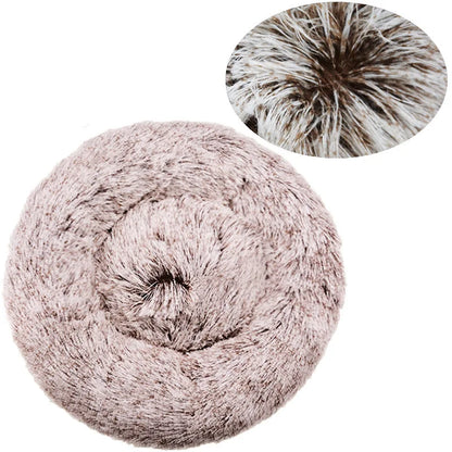 Round Plush Pet Bed - Super Soft, 6 Sizes for Dogs & Cats