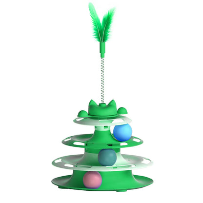 Cat Interactive Turntable Toy - Teaser Wand & Balls Set