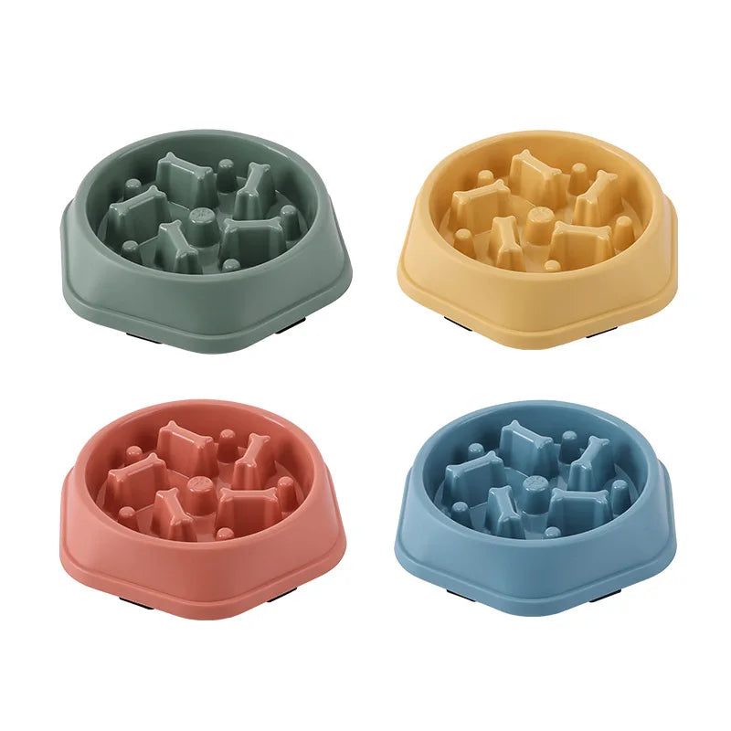 Slow Feed Pet Bowl - Anti-Choke, Non-Slip for Cats & Dogs