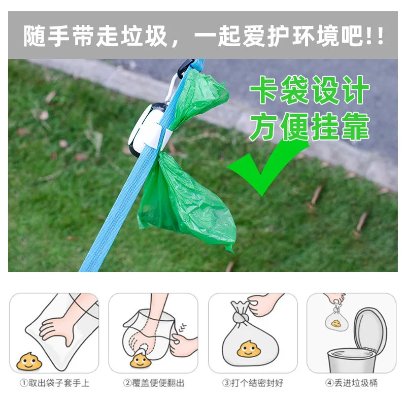 Dog Poop Bag Dispenser & Bags - Portable Pick-Up Holder