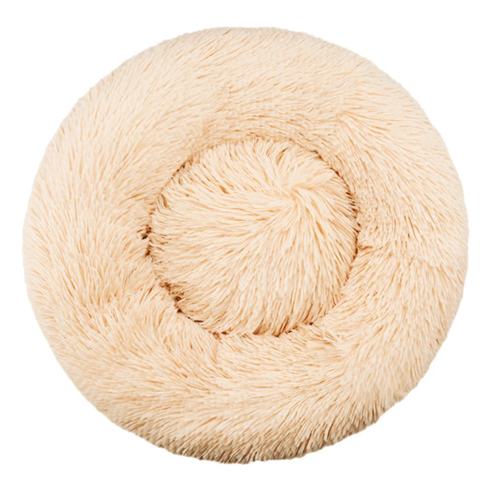 Round Plush Pet Bed - Super Soft, 6 Sizes for Dogs & Cats
