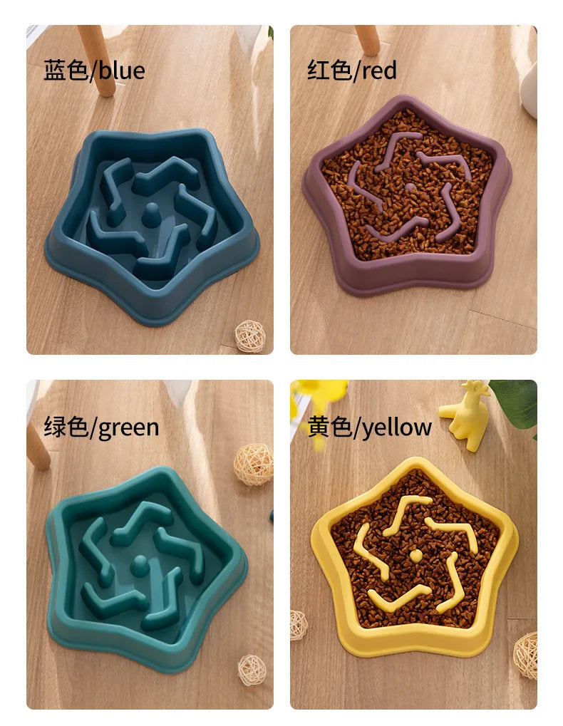 Slow Feed Pet Bowl - Anti-Choke, Non-Slip for Cats & Dogs