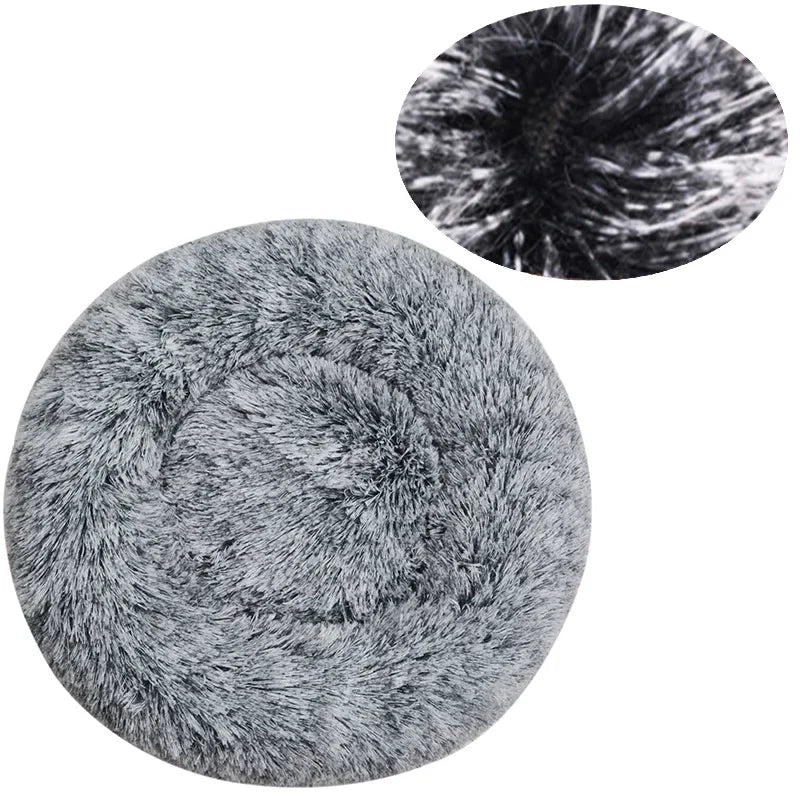 Round Plush Pet Bed - Super Soft, 6 Sizes for Dogs & Cats