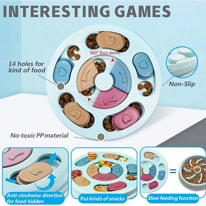 Dog Slow Feeder Hiding Bowl - Interactive Boredom Buster
