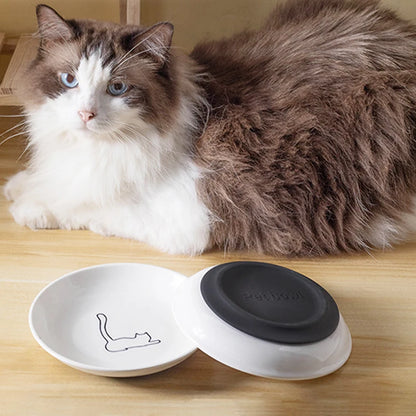 Ceramic Cat Bowl - Anti-Skid Kitten Feeding Dish