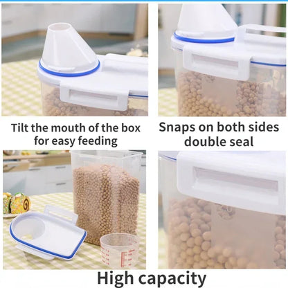 Pet Food Storage Container - Airtight with Measuring Cup