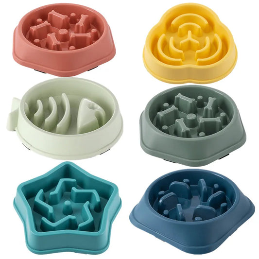 Slow Feed Pet Bowl - Anti-Choke, Non-Slip for Cats & Dogs