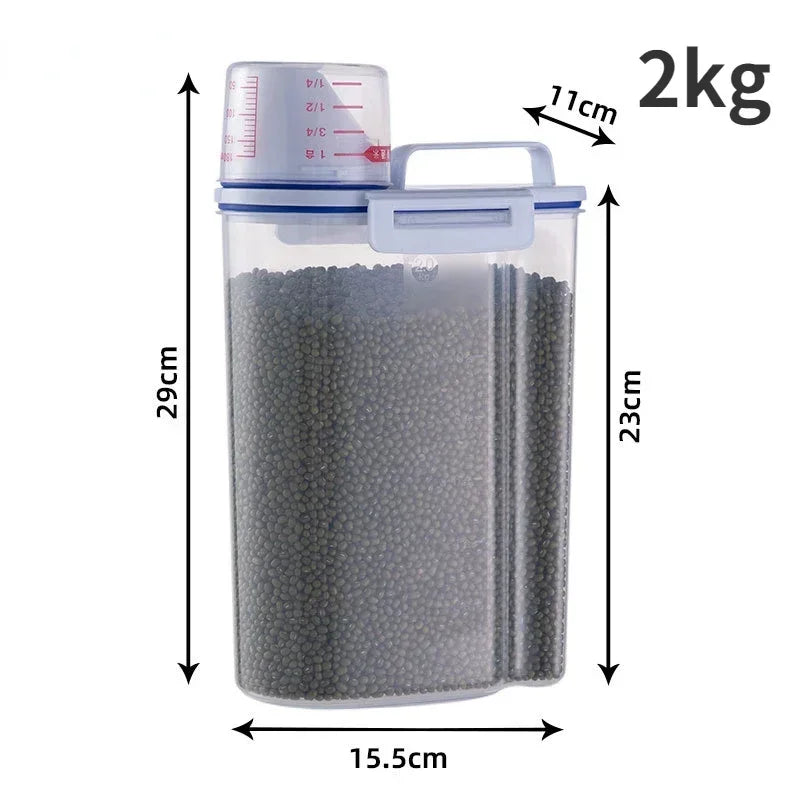 Pet Food Storage Container - Airtight with Measuring Cup