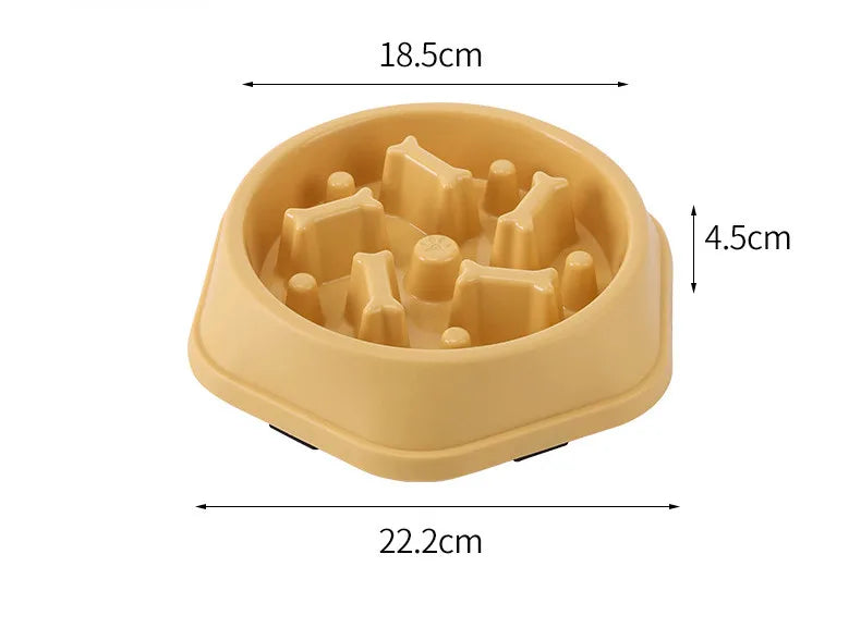 Slow Feed Pet Bowl - Anti-Choke, Non-Slip for Cats & Dogs