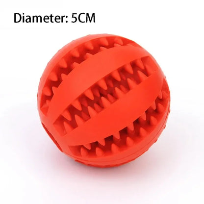 Natural Rubber Dog Chew Ball - Tooth Cleaning & Extra Tough