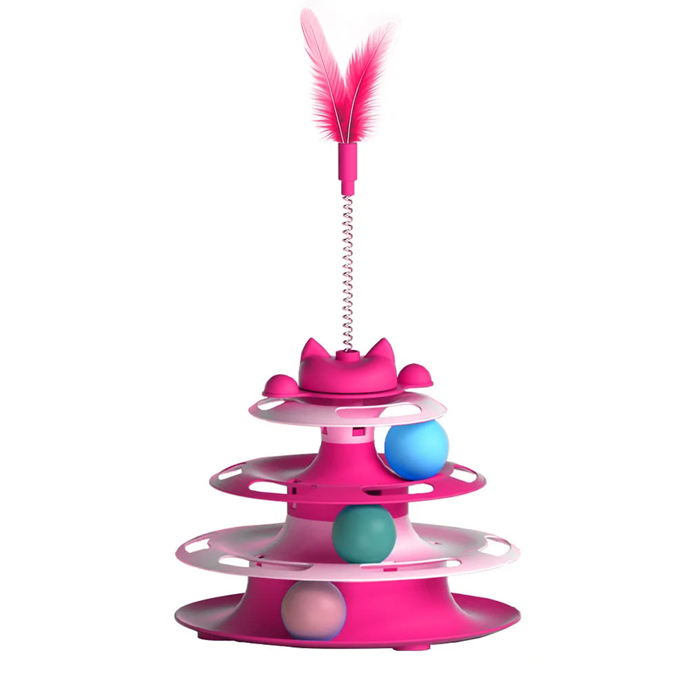 Cat Interactive Turntable Toy - Teaser Wand & Balls Set