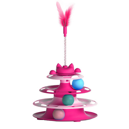 Cat Interactive Turntable Toy - Teaser Wand & Balls Set