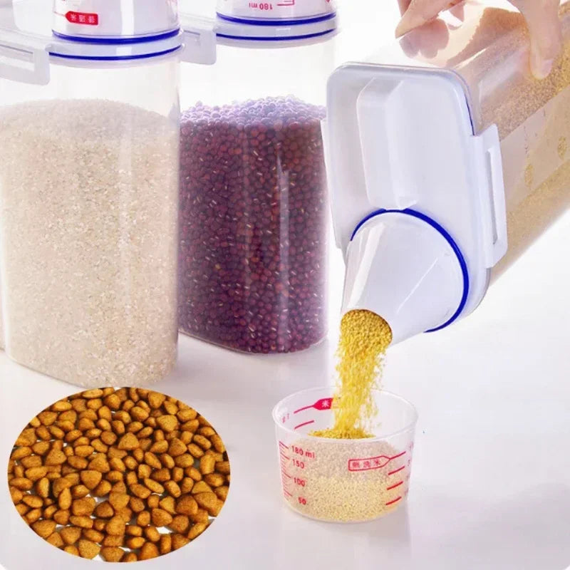 Pet Food Storage Container - Airtight with Measuring Cup