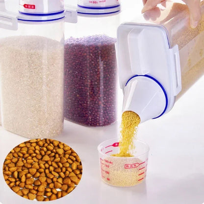 Pet Food Storage Container - Airtight with Measuring Cup
