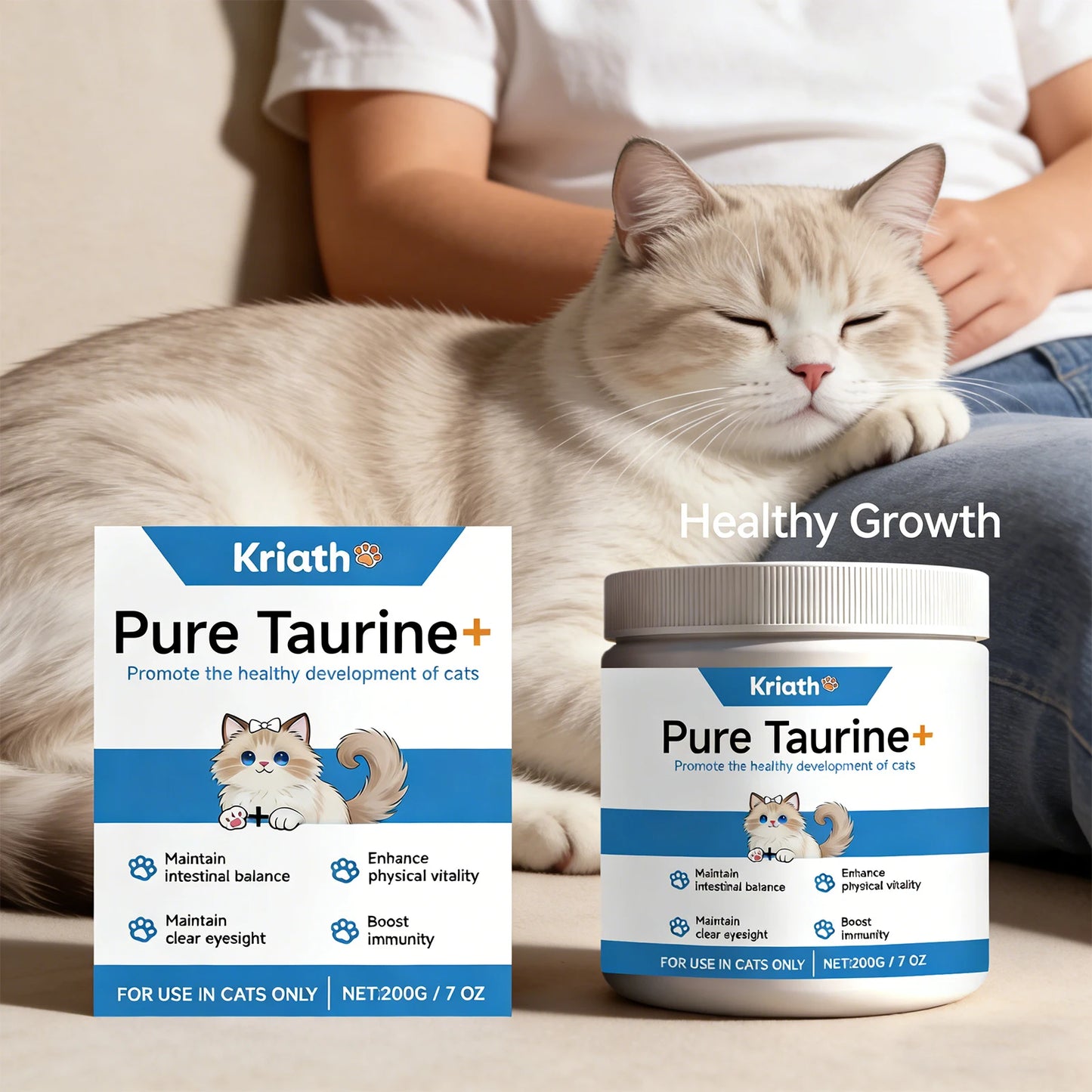 Cat Taurine Powder – Heart Health & Vision Support Supplement for Kittens & Cats