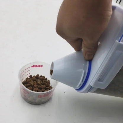 Pet Food Storage Container - Airtight with Measuring Cup