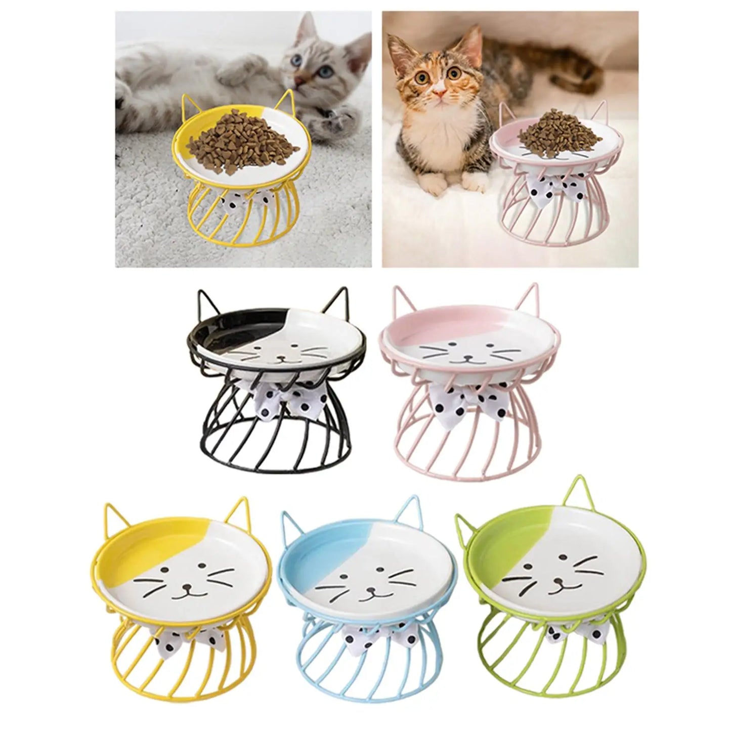 Raised Elevated Cat & Dog Bowl - Neck-Friendly Feeder