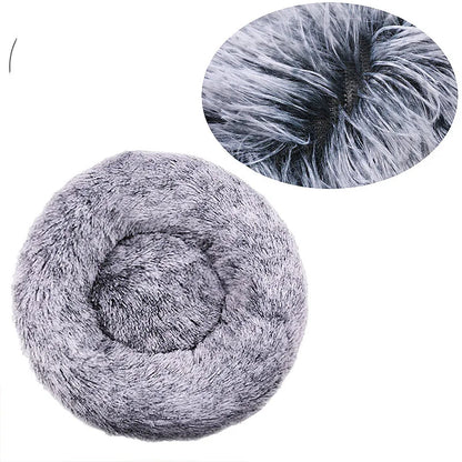 Round Plush Pet Bed - Super Soft, 6 Sizes for Dogs & Cats
