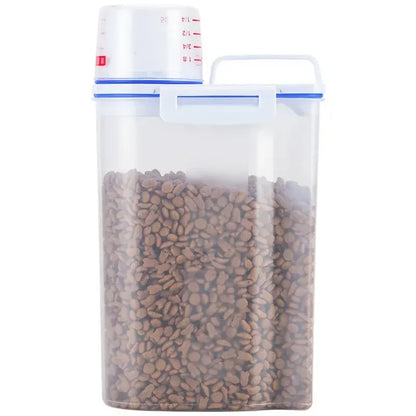 Pet Food Storage Container - Airtight with Measuring Cup