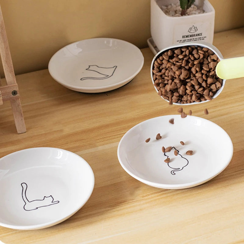 Ceramic Cat Bowl - Anti-Skid Kitten Feeding Dish