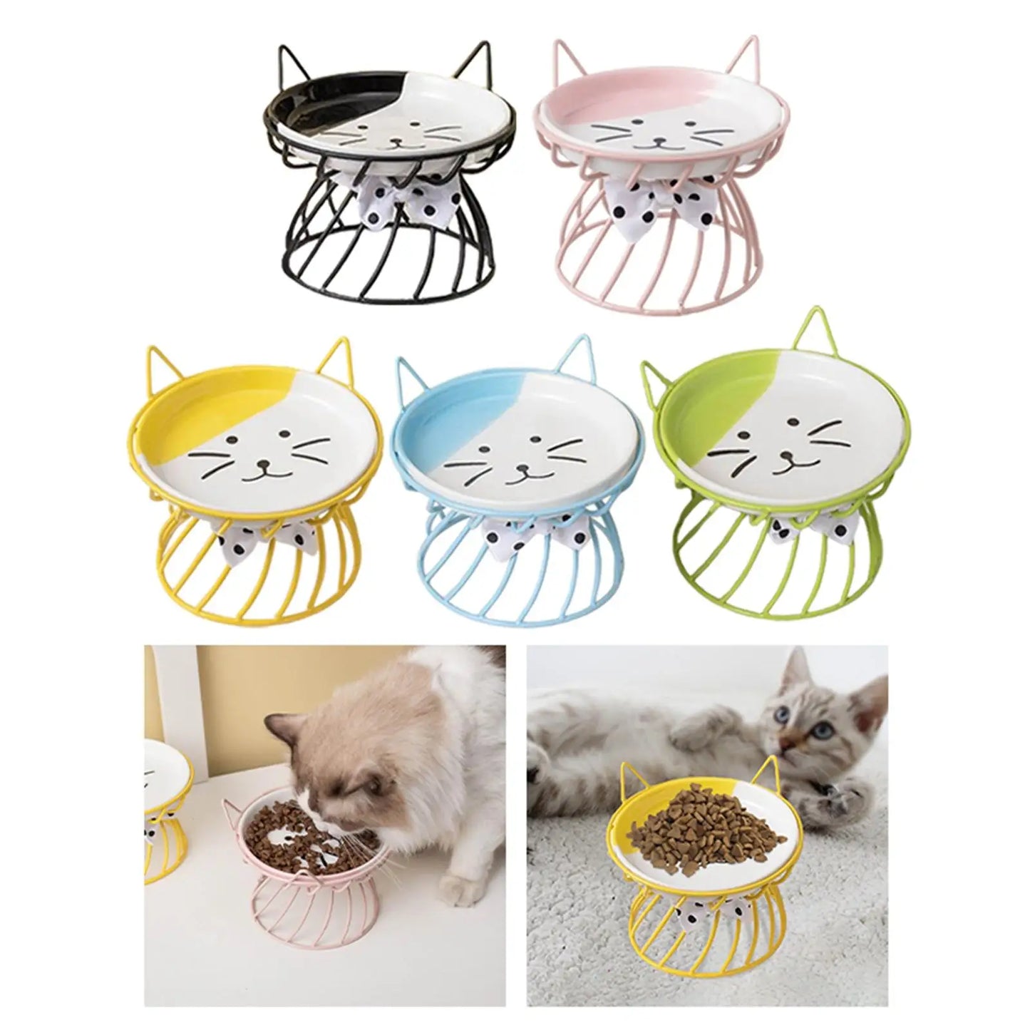 Raised Elevated Cat & Dog Bowl - Neck-Friendly Feeder