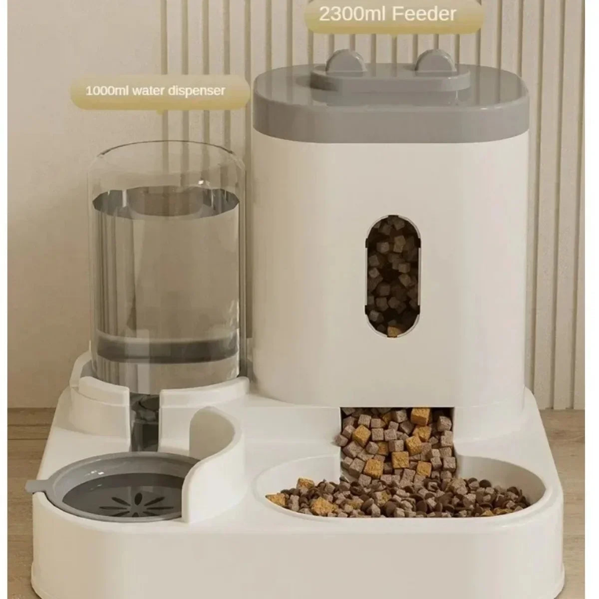 2-in-1 Gravity Pet Feeder & Water Dispenser - 2L