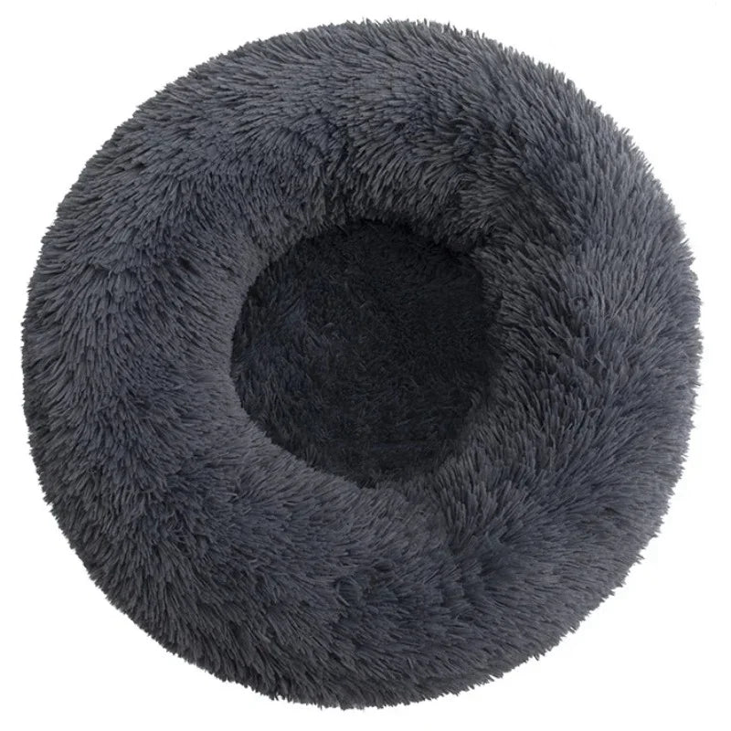 Round Plush Pet Bed - Super Soft, 6 Sizes for Dogs & Cats