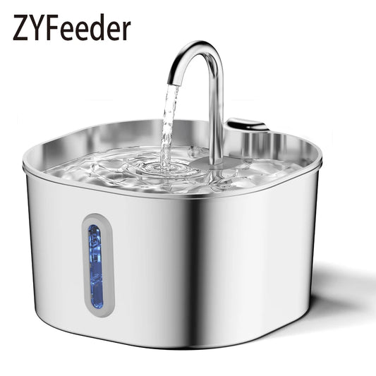 Smart Pet Water Fountain – 2.2L Stainless Steel with Filter