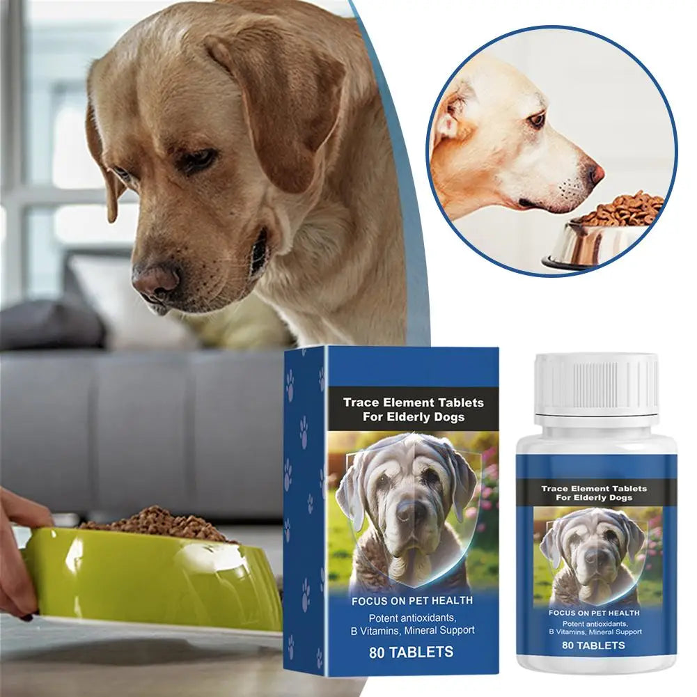 Senior Dog Trace Mineral Tablets – Joint, Immunity & Coat Health Supplement (80 Tablets)