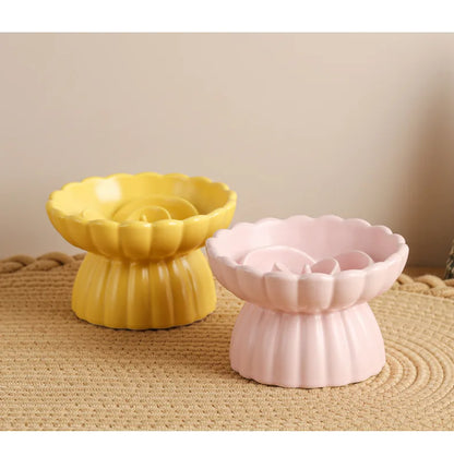Ceramic Elevated Cat Bowl - Slow Feed & Anti-Choke
