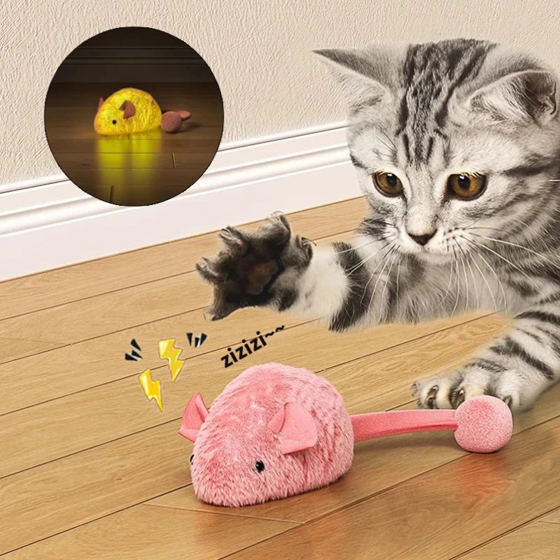 Interactive Luminous Mouse Plush Cat Toy - Glow in the Dark