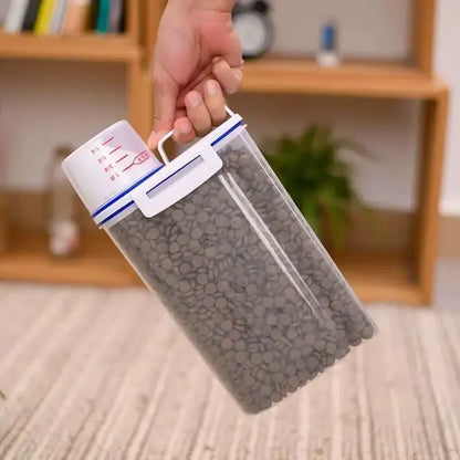 Pet Food Storage Container - Airtight with Measuring Cup