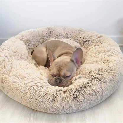 Round Plush Pet Bed - Super Soft, 6 Sizes for Dogs & Cats