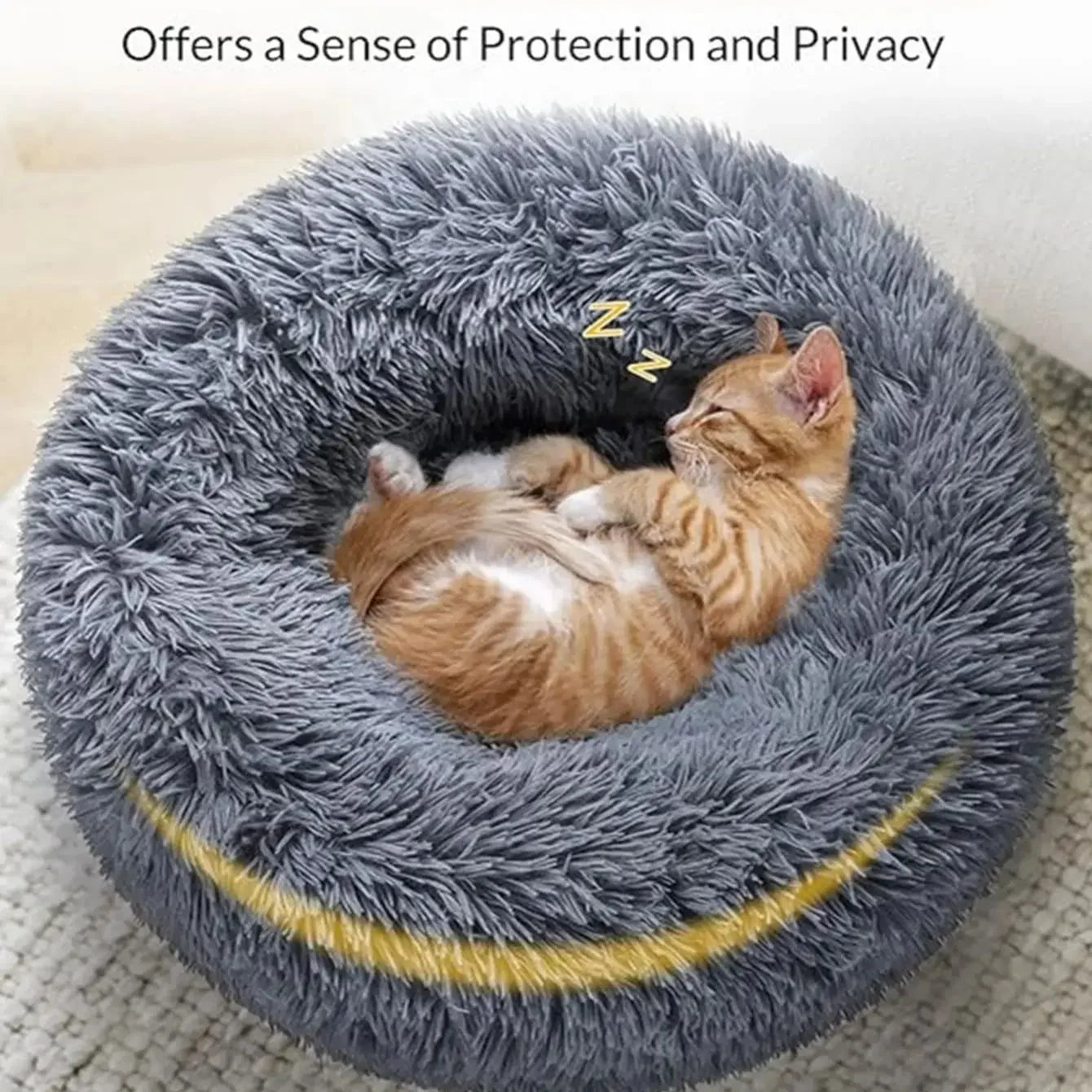Round Plush Pet Bed - Super Soft, 6 Sizes for Dogs & Cats